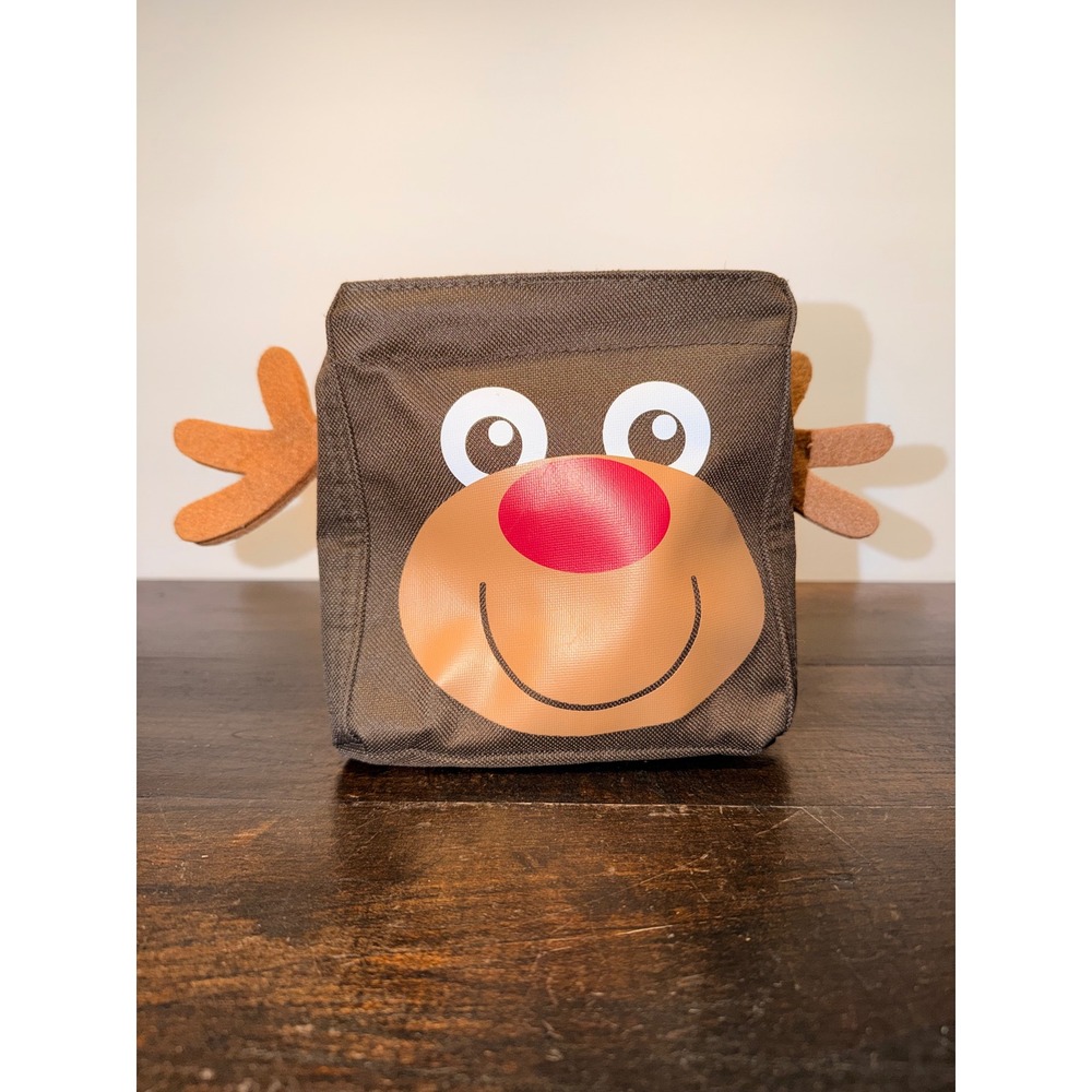 Thirty-One Littles Carry All Caddy tote bin‎ Brown Reindeer Christmas Holiday